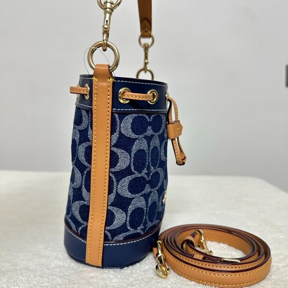 COACH mini denim bucket bag - Picture 3 of 8